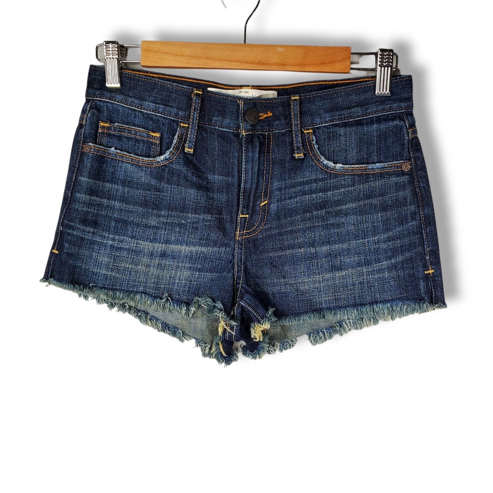 Abercrombie & Fitch Mid-Rise Cutoff Denim Shorts Dark Wash Size 0